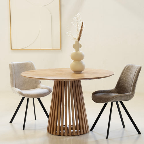 Giga Meubel Eettafel Seppe - Rond - Acaciahout - 120cm