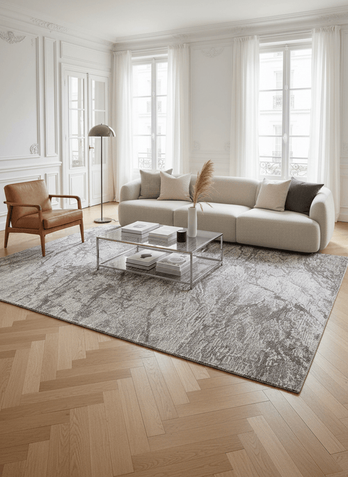 AFK Living vloerkleed Cliff - gerecyclede vezels - grijs - 120x170 cm