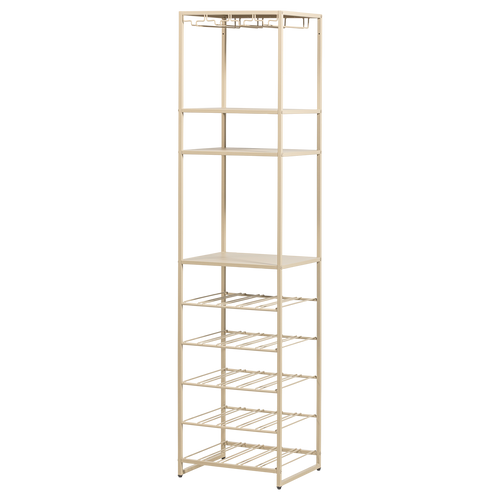 WOOOD multifunctioneel wijn-/drankenrek Reese - Metaal - Zand - 185x45x40