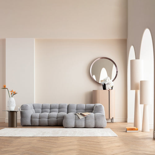 Kare Design Vloerlamp Marleen Boucle 190cm beige - vtwonen shop