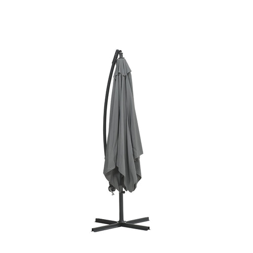 Corfu parasol - 250x250 cm - carbon black - licht grijs