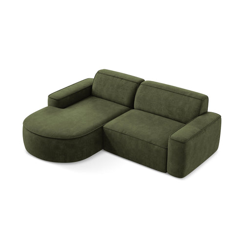 LaMiaSofa hoekbank links Melissa - chenille stof - olijf - 224x166x70
