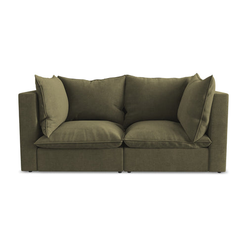 LaMiaSofa Tweezits modulaire bank Ravenna - textuurstof - olijf - 180x90x77