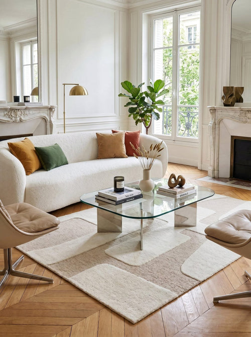 AFK Living vloerkleed Usonia - Handgeweven, zacht comfort voor elke dag en OEKO-TEX® Standard 100 gecertificeerd. - beige - 200x290 cm