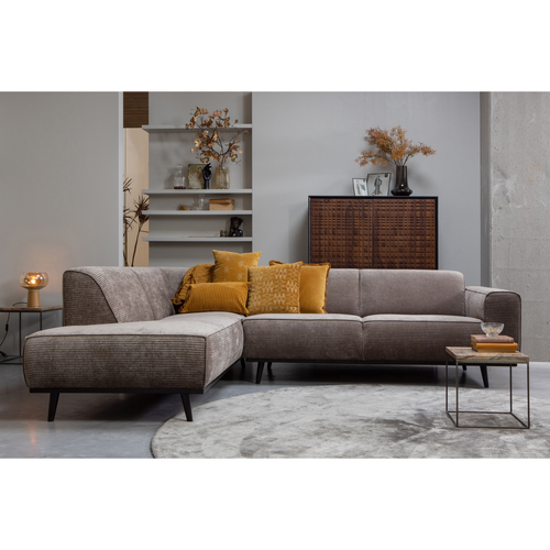 BePureHome hoekbank links Statement - Rib - Taupe - 77x274x210 - vtwonen shop