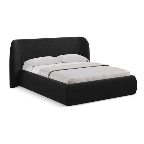 LaMiaSofa Bed met opbergruimte Trieste - chenille stof - zwart - 210x215x110