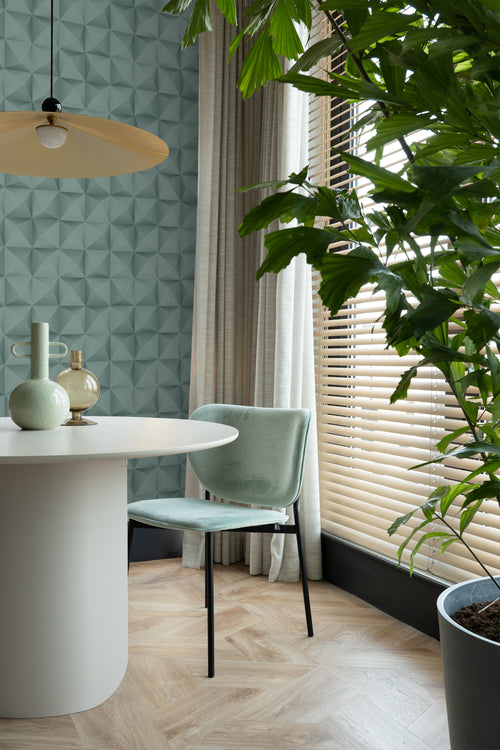 Origin Wallcoverings behang 3D-motief petrolblauw - 50 x 900 cm - 347961 - vtwonen shop