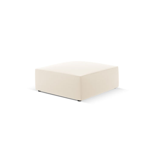 Cosmopolitan Design - Poef Siena imitatieleer lichtbeige - 93x93x40cm