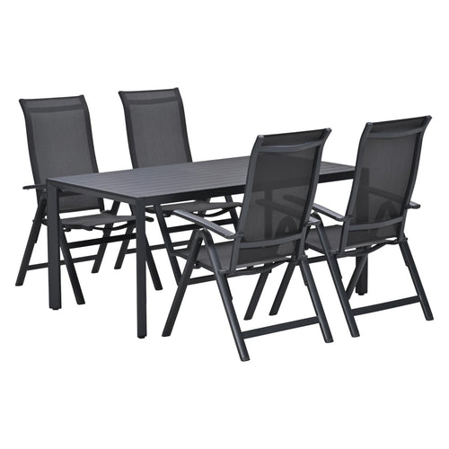 Garden Impressions Osaka/Felini tuinset 4 pers met verstelbare stoelen