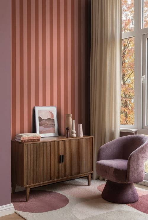 ESTAhome behang strepen roze - 0.53 x 10.05 m - 131923