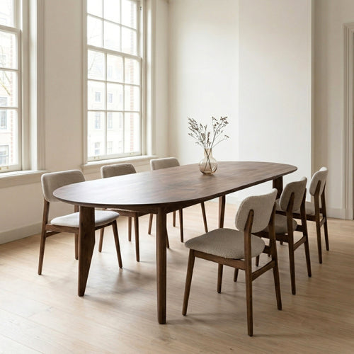 DÉJA Living Eettafel Maikel - Ovaal Donkerbruin Hout - 220x100x76cm