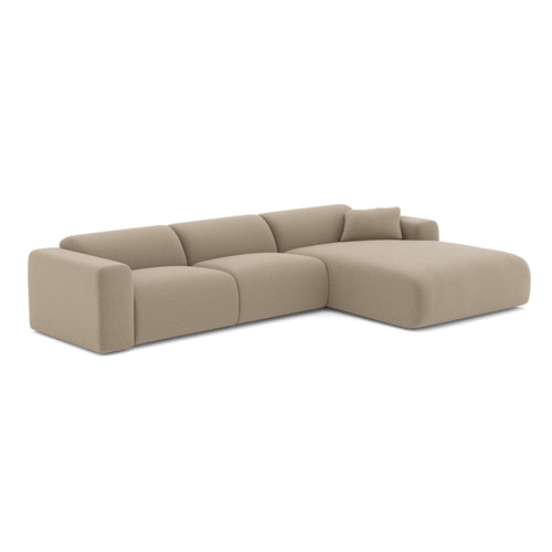 Sia Home - Hoekbanken rechts MYRA - Bouclette stof - Mol - 280cm - vtwonen shop