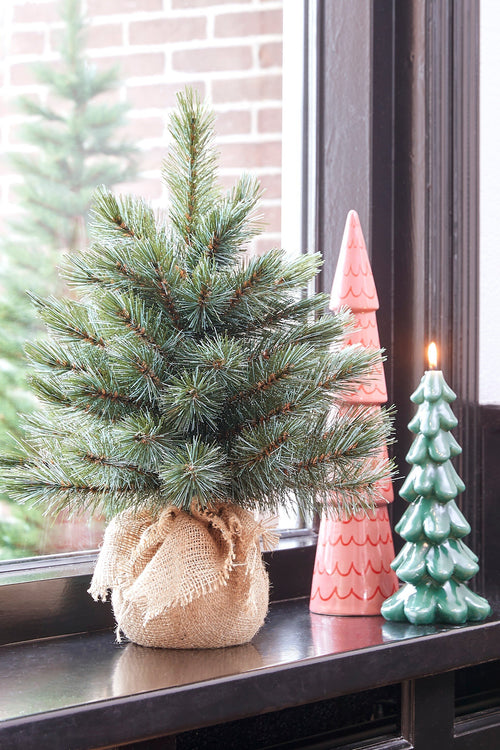 Triumph Tree Forest Frosted Kunstkerstboom in Jute - H90 x Ø61 cm - Blauw