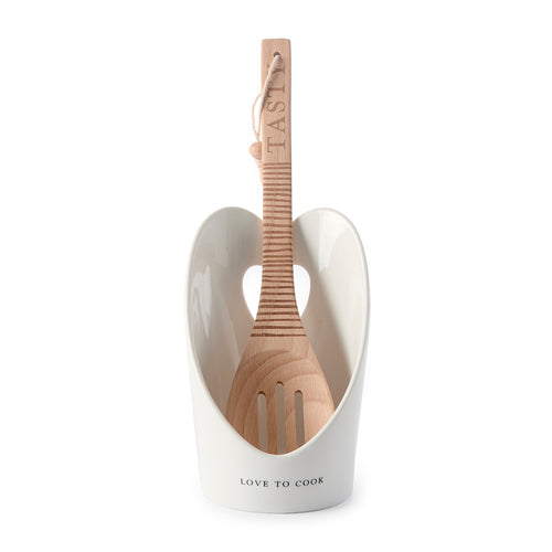 Rivièra Maison With Love Spoon Holder - Porselein - Off White - vtwonen shop