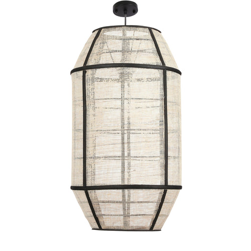 Mica Decorations Pella Hanglamp - H58 x Ø33 cm - Linnen - Off-white - vtwonen shop