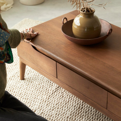 Tikamoon Salontafel in massief mango Gabrielle - Bruin