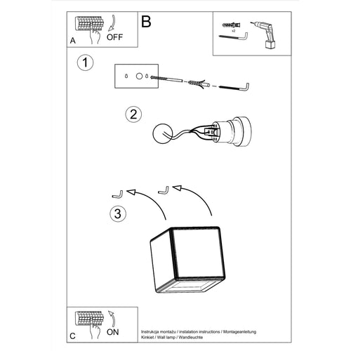 Sollux Lighting Wandlamp keramiek NESTA - 14x14x14cm