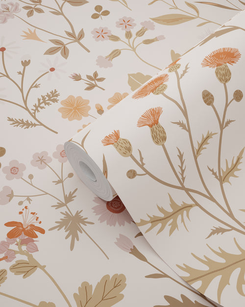 ESTAhome behang veldbloemen beige - 53 cm x 10.05 m - 139596