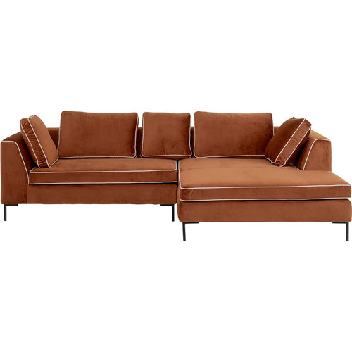 Kare Design Hoekbank Gianni 290cm rechts fluweel bruin
