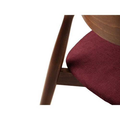 Set van 2 stoelen Leon chenille bordeaux - 48x47.5x79cm