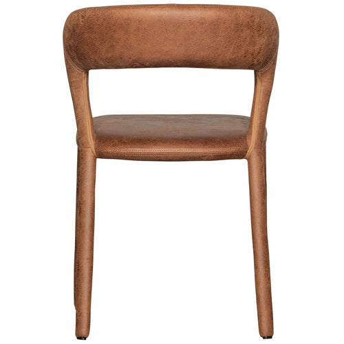 WOOOD eetkamerstoelen Noble - Leerlook - Cognac - Set van 6