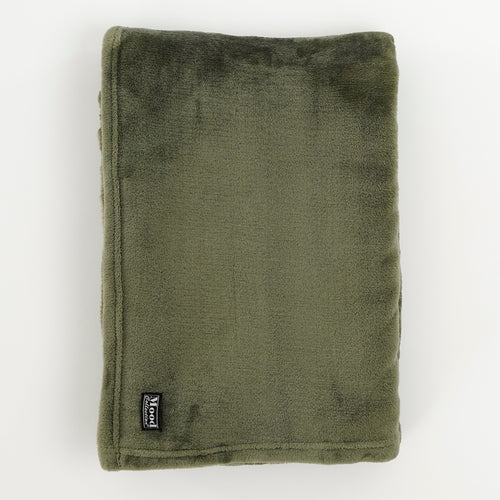 Mica Decorations Famke Fleece Plaid - L180 x B130 cm - Donkergroen