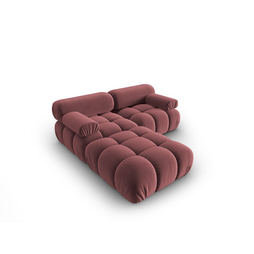 Cosmopolitan Design - Modulaire bank Cortina 3-zits, flueel roze - 188x188x70cm