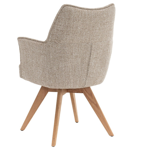 DÉJA Living Eetkamerstoel Zayn - Beige/Naturel - Draaibaar - Set van 2