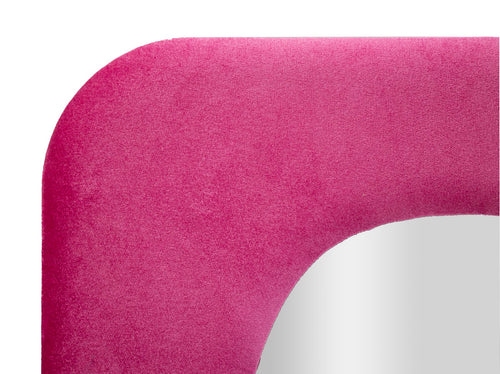 Wandspiegel met fuchsia fluwelen lijst 60x4x160 cm
