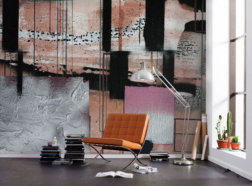 Sanders & Sanders fotobehang kunst zalm roze - 500 x 280 cm - 612378