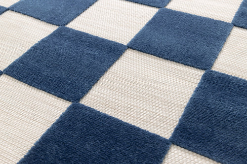 AFK Living vloerkleed Kleine Tegels - voor binnen en buiten - blauw - 120 x 170 cm