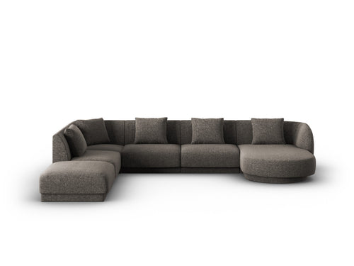Cosmopolitan Design Panoramische hoekbank links Tulum 6-zits, chenille, grijs - 255x330x70cm