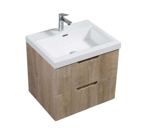 Badplaats Badkamermeubel Thermis 60 cm – Licht Eiken – Badmeubel met Kolomkast