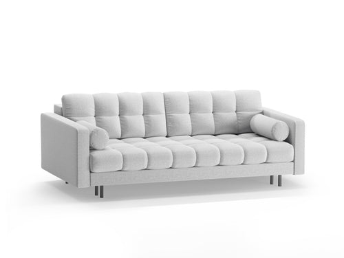 Cosmopolitan Design Slaapbank met opbergdoos Bali 3-zits, structurele stof lichtgrijs - 84x222x105cm