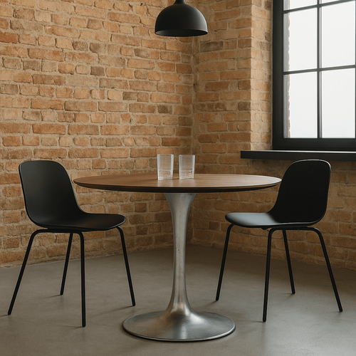 Kare Design Eettafel Invitation Ø120cm walnoot en zink - vtwonen shop