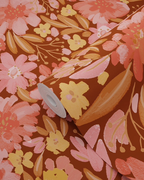 ESTAhome behang bloemen roze - 50 x 900 cm - 132198