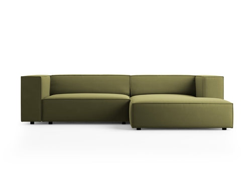 Cosmopolitan Design rechter hoekbank Arendal 3-zits, flueel, lichtgroen - 166x224x70cm