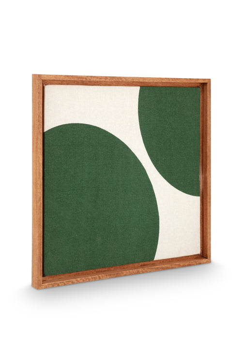 vtwonen - Wanddecoratie - Stippen - Hout - Donkergroen - 60x80cm