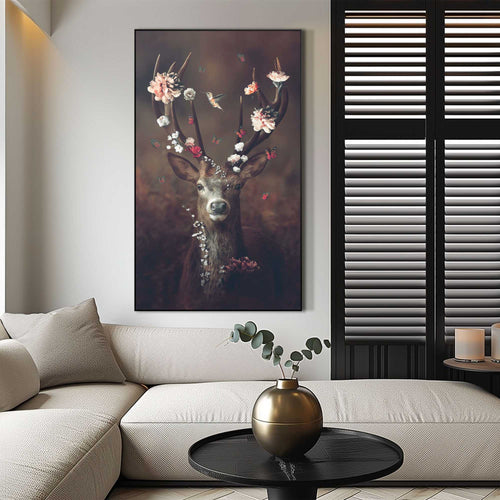 Reinders Fauna Flora Deer art frame -  bruin - woonkamer - 118x70cm