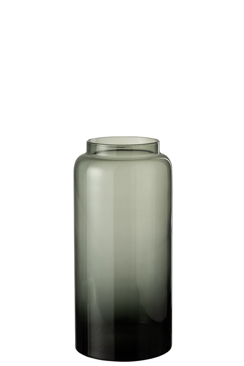 J-Line vaas Recht Lang - glas - grijs - small - 40 cm hoog