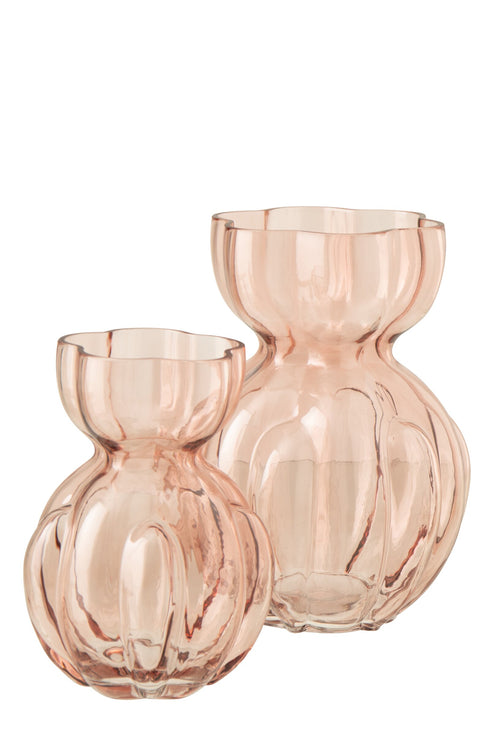 J-Line vaas Hubert - glas - zalmroze - large
