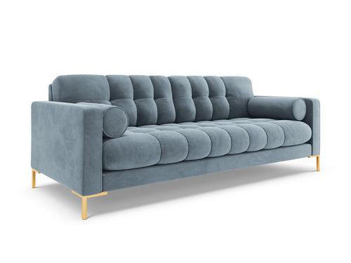 Cosmopolitan Design Bank Bali 4-zits, flueel, lichtblauw - 96x217x75cm