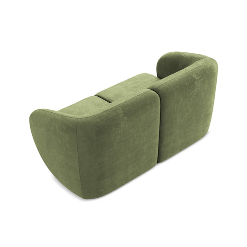 LaMiaSofa Tweezits modulaire bank Cervo - chenille stof - groente - 174x94x75