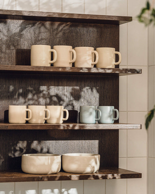 noo.ma Kubi Mug 140 ml - handgemaakte stoneware mok, babyblauw