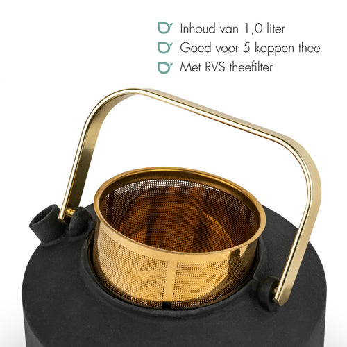 Bredemeijer - Theepot Shangdong 1,0L gietijzer zwart