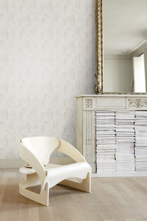 Masureel behang hexagon-motief wit - 53 cm x 10.05 m - 630959 - vtwonen shop