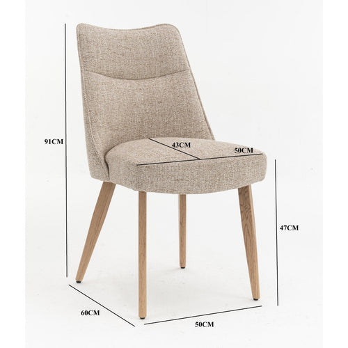 DÉJA Living Eetkamerstoel Meau - Beige/Naturel - Zithoogte 47cm - Set van 2 - vtwonen shop