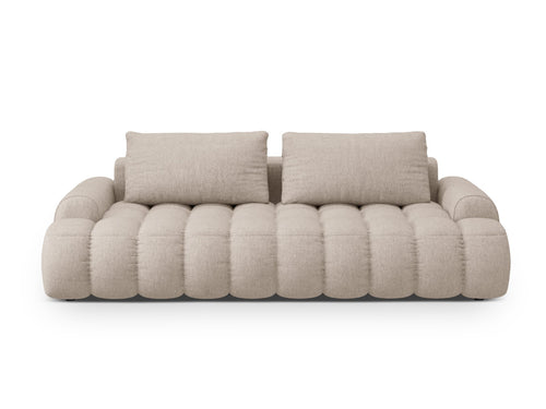 Cosmopolitan Design Slaapbank met opbergdoos Linz 4-zits, structurele stof zand - 100x250x84cm