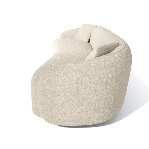 Sia Home - Rechte bank CELINE - Bouclette stof - Crème - 260cm