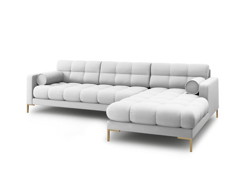 Cosmopolitan Design rechter hoekbank Bali 5-zits, structurele stof, lichtgrijs - 185x293x75cm